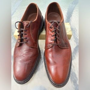 Allen Edmonds BLACK HILLS Walnut Leather Plain Toe Derby Shoe Size 9.5 D